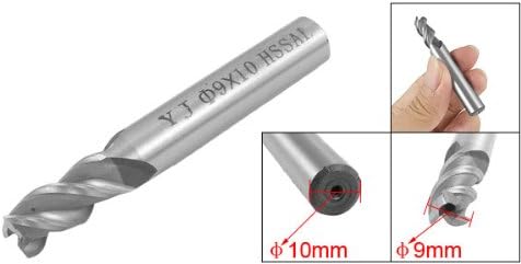 Uxcell aluminijumsko gvožđe glodalo 3 flauta 9mm prečnik krajnjeg mlina
