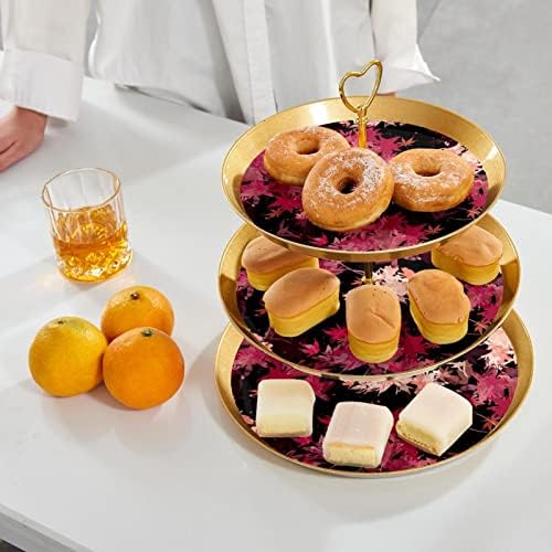 Ostavlja 3-tier držač kolača, stalak za desert, kula za cupcake za čaj za vjenčanje za vjenčanje bife server