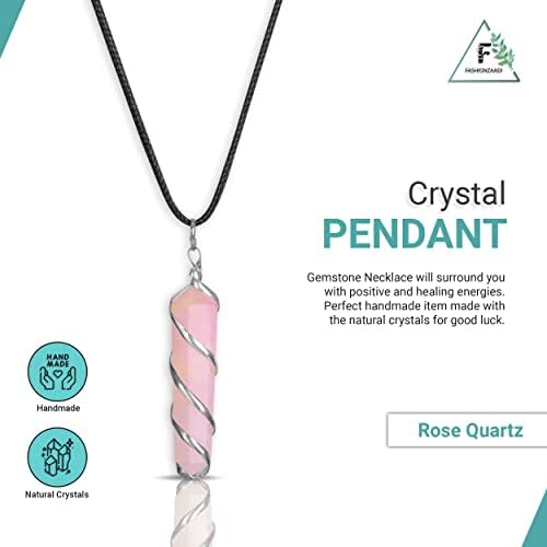 Kristalno drvo života - pozitivni energetski kristali - ružičasto kvarc - ružičasti kristal - ružičasti kremenski kristal - ogrlica