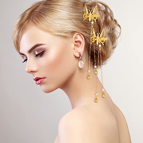 Fuyamp 6 kom 3d Moving Butterfly hair Clips Gold Ressel Hair Pins Butterfly Hair Barrettes Metal Moving Wings dekorativne ukosnice