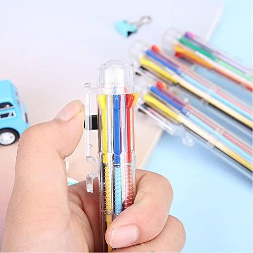 Sencoo 6 paket 8-in-1 višebojna hemijska olovka 8 boja prozirna bačva za kuglice za olakšicu za školske potrepštine studenti dječji
