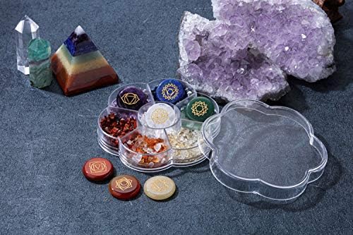 Crystaltears Chakra Crystal Stones postavio je snop sa Chrastal narukvicom CHAKRA za Reiki Meditacijski kristalni pokloni
