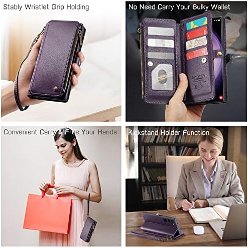 Defencase Samsung Galaxy S23 Plus/ S23+ futrola, Samsung S23 Plus torbica za novčanik za žene muškarce, RFID Blokiranje PU kožne magnetne