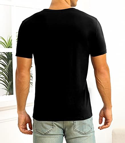 NITAGUT muške kratke rukave Henley majice Casual Summer Slim Fit Basic Designed Cotton Shirt for Man