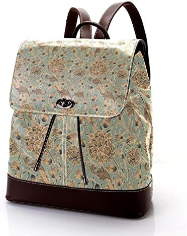 VBFOFBV putni ruksak, ruksak za laptop za žene muškarci, modni ruksak, vintage zlatno zelena cvjetna vinova loza