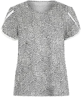 Ženska majica s kratkim rukavom s Leopardovim printom Plus Veličina labavog kroja Ležerne ljetne majice Crewneck udobna prozračna bluza