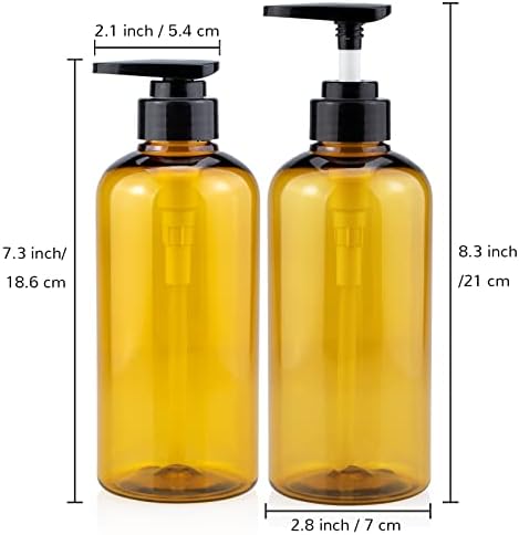 Šampon boce Refillable - Kimqi 16oz posude za tuširanje za šampon, balzam i sapun - 500ml 3pcs set amber plastična sapuna za pranje