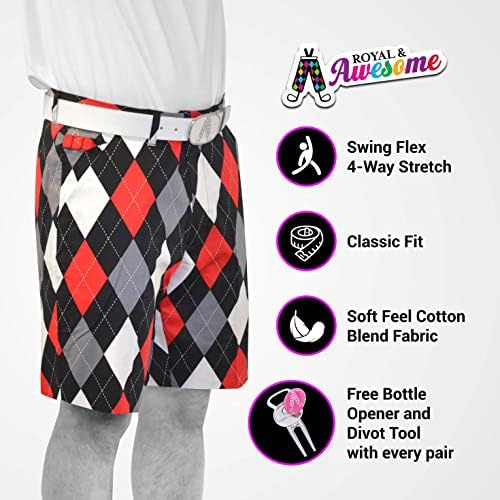 Royal & Awesome golf kratke hlače za muškarce, lude golf kratke hlače za muškarce, muške kratke hlače za golf, smiješne golf kratke