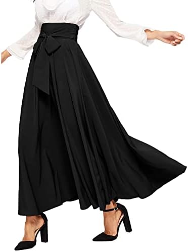 Plisirane lepršave Midi Maxi suknje za žene Casual ljetna Boho duga suknja jednobojne ljuljačke s visokim strukom, višeslojna suknja