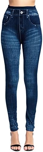 Yalfjv Teal Yoga pantalone za Cutes helanke za žene elastične farmerke helanke sa termičkom prugom imitacija preklopi pantalone za