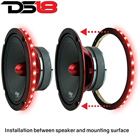DS18 4X PRO-GM10 zvučnik srednjeg raspona 660 vata 8-ohm sa 4x LINRING10 LED RGB zvučnikom. Uključila LED-BTC LED Bluetooth kontrola
