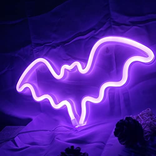 ZXNEHG Halloween Bat LED neonska svjetla, Halloween dekoracija Bat Neonski svjetlosni znak sa USB napajanjem za zabavu u spavaćoj