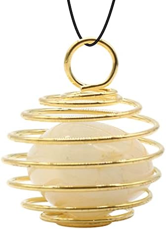 Spiralne perle kavezu okruglo željezo dragulje kristalno nakit ogrlicu Čakra Stone privjesak za privjeske i privjesci ružili zlatni