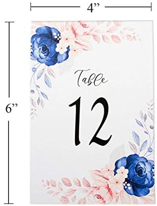 Plavi cvjetni set dopisnica za vjenčanje s poklon oznakama postavite kartice brojevi tablica i kartice sa savjetima