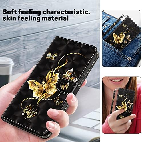 LEMAXELERS Samsung A14 5G novčanik slučaj 3d Creative stilski slučaj kreditne kartice Slot sa postoljem za PU Koža Shockproof Flip