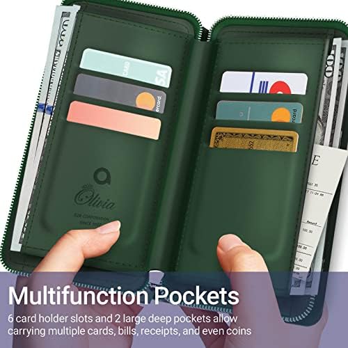 JUST4YOU iPhone 12 mini futrola za novčanik sa držačem za kartice Zaštitna koža Flip Folio Cover futrola za telefon za žene CS_FC_ZW_I12M_CRGN