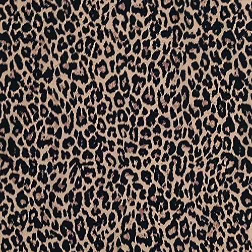 Crvenkasto smeđa Leopard Print pozadinska tkanina za štampanje pored dvorišta, rastezljiva najlonska Spandex pletena tkanina za prošivanje pored dvorišta, štampana cvjetna zanatska tkanina za DIY Zanatsko šivanje