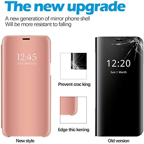 Kompatibilno sa kućištem Slim Fit Za Samsung Galaxy Note 10 Plus futrola za telefon Clear Mirror Flip Cover Plating PC hard Kickstand