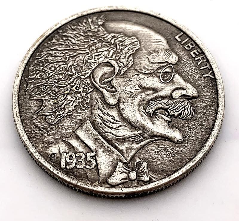 1935. Old Muškarac Antique Copper Stare srebrne kolekcije medalje kovanice reljefne bakrene srebrne kovanice komemorativne kovanice
