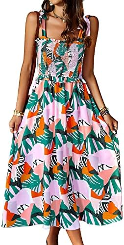 Ženske ljetne Maxi haljine Ležerne naramenice za kravate bez rukava četvrtasti vrat s mirisom sarafan sa cvjetnim volanima na plaži