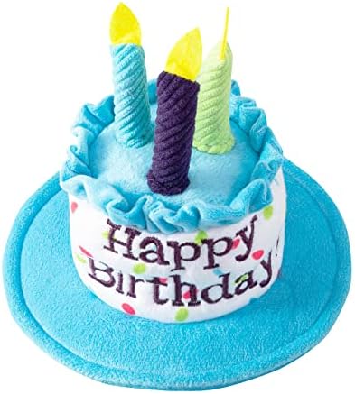 Ushang Pet Puppy & amp; mačka rođendanska torta šešir & amp; rođendan Bandana Scarfs Set plava, mačka Hretan Rođendan šešir sa šarenim