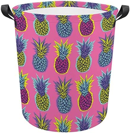 Svijetla obojena tropska korpa za veš od ananasa torba za veš kanta za pranje torba za skladištenje sklopiva visoka sa ručkama
