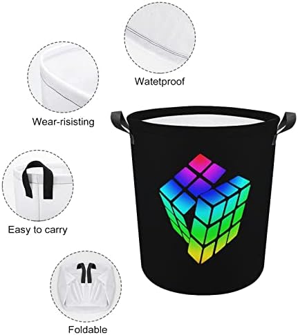 Magic Tie Dye Cube korpa za veš sa ručkama okrugla sklopiva korpa za odlaganje veša za spavaću sobu kupatilo