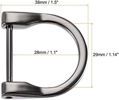 UXCell 29mm u obliku konja D-prstena vijaka kopča za diiy zanat, crna 6pcs