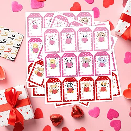 30kom Valentinovo životinje Poklon Tag naljepnice slatka slatka samoljepljiva predstavlja ime oznake naljepnice za Valentine pokloni