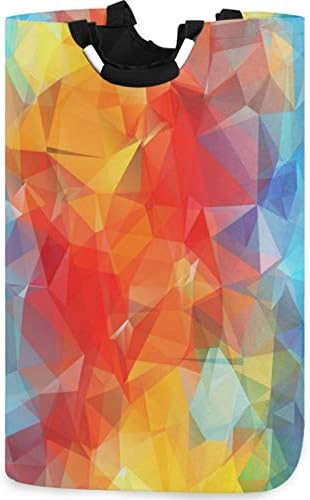 visesunny korpa za veš velikog kapaciteta apstraktna obojena svetla uzorka trouglasti geometrijski stil Oxford platnene korpe za spavaću