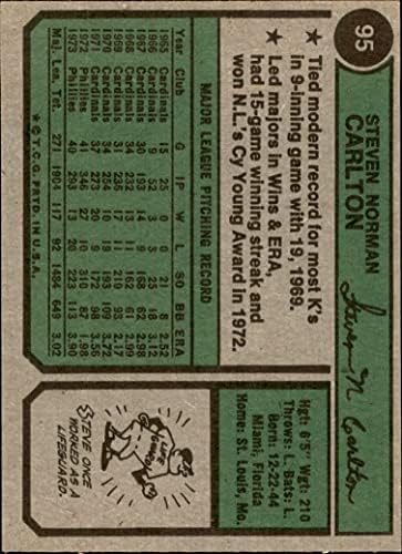 1974 FAPPS # 95 Steve Carlton Philadelphia Phillies VG / Ex Phillies