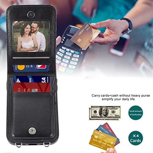 Anyos iPhone 14 Pro Max Crossbody torbica za novčanik, kožna futrola za telefon sa RFID blokiranjem držača kreditne kartice narukvica
