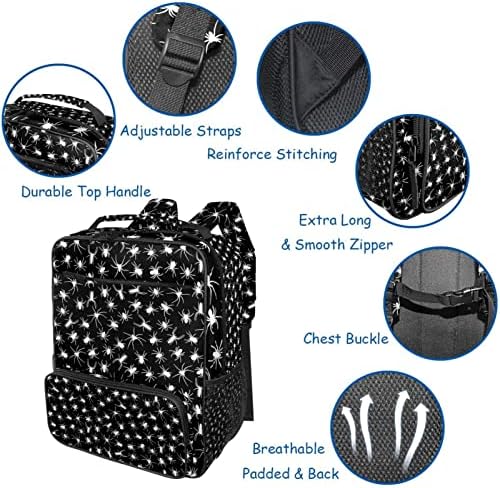 VBFOFBV ruksak za žene Dnevna pantalona za laptop Putovanje Casual Bag, crno bijeli pauk