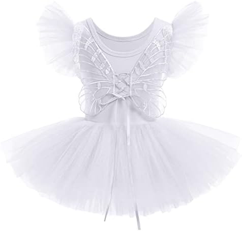 OdaSDO toddler Kids Baby Girls Ballet Dance haljina Flutter rukava Tutu Tulle Skid Leotard za 18 mjeseci - 6 godina