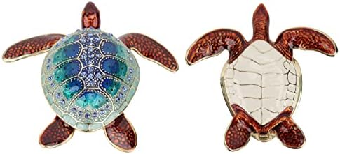 Tortles nakit za krizestone, izvrsna kutija za odlaganje nakita od krizestone, svemir začuvane jarko u boji sjajnih morskih kornjača