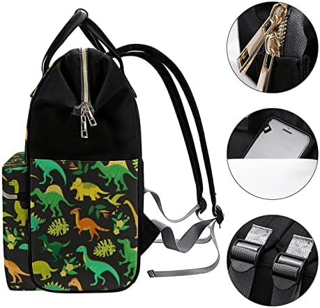 Crtani dinosauri i tropijski palminski torbica ruksaka Veliki kapacitet torba na rame Vodootporna putovanja mamy torba