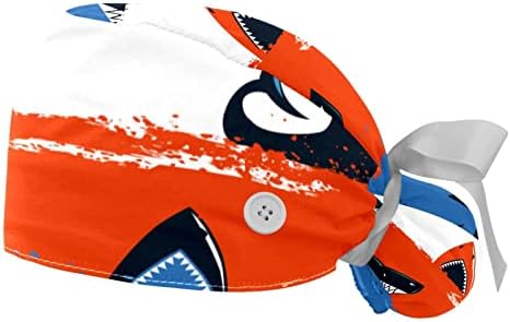 2 komada plavi narančasti morski pas uzorak morskih kape sa gumbima elastična bouffana kapa s duksevima