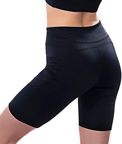 Tecox biciklističke gaćice sa džepovima za žene, 8 visokog struka plijen spandex kratke hlače za podizanje ruku Athletic Gym Yoga