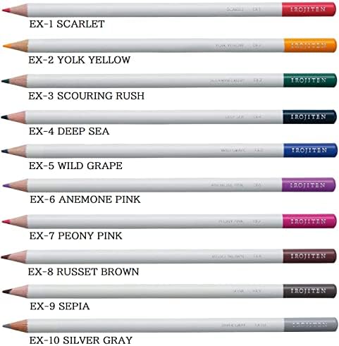 Irojiten u boji olovke za olovku Sect Sect Set Novo 10 boja CI-REX10C sa kanjivnim naljepnicom, 0,35 x 3,14 x 7,16 u