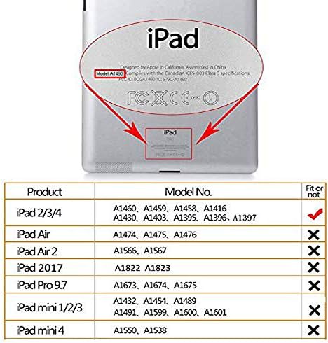 Slučaj za iPad 2. treću generaciju, FIT model A1395 A1396 A1397 A1416 A1430 A1403 A1458 A1459 A1460 - LIGSOR Smart Cover CASE ROTIC za rotirajuće postolje za spavanje, crno