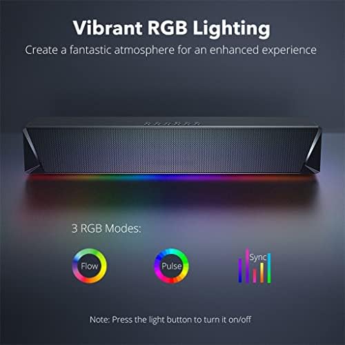 Wenlii Sound Bar Gaming Speaker & žičani 14W moćni drajveri Subwoofer RGB svjetlosne zvučne trake za PC telefon