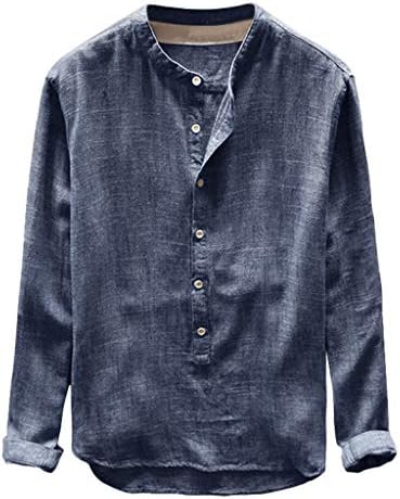 Uangkou muška bluza s dugim rukavima zimska i jesen gumb u katu pamučne majice za muškarce