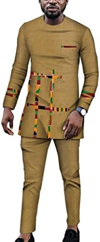 Dashiki Muškarci Afrički odjeća modno odijelo Patchwork ispisane duge majice Top i hlače Tribal Outfits casual trenerke