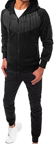 DXSBB TrackSuits Men Hoodie Set Zip Up Colorblock Sport Casual Fashion 2 komada Outfit Lagane dukseve i znojne hlače