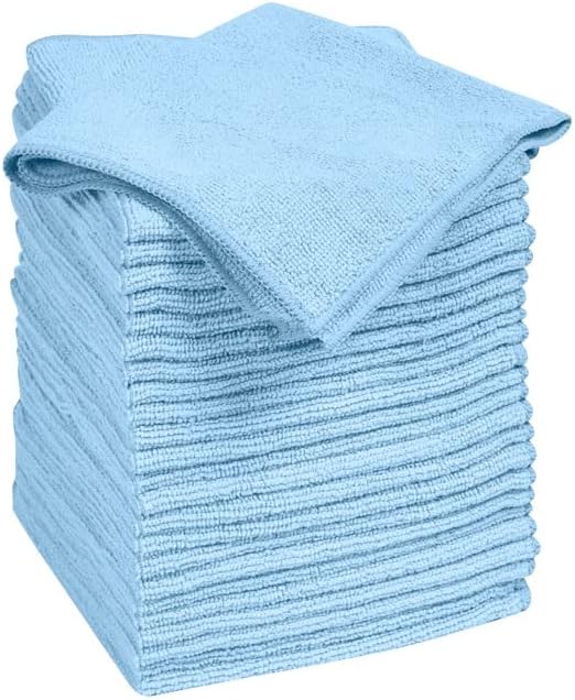 Brza krpa za čišćenje od mikrovlakana, 14 X 14 inča., Plava, 24 pakovanja, periva i višekratna, višenamjenski ručnik/brisač za višenamjensko