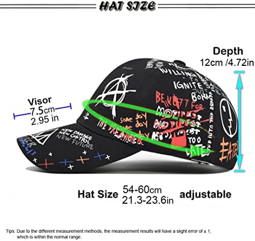 NEHCNIXIL Grafiti štampani šeširi za muškarce i žene All-Match višebojni šeširi za sunce Trendy Fashion Caps bejzbol kape