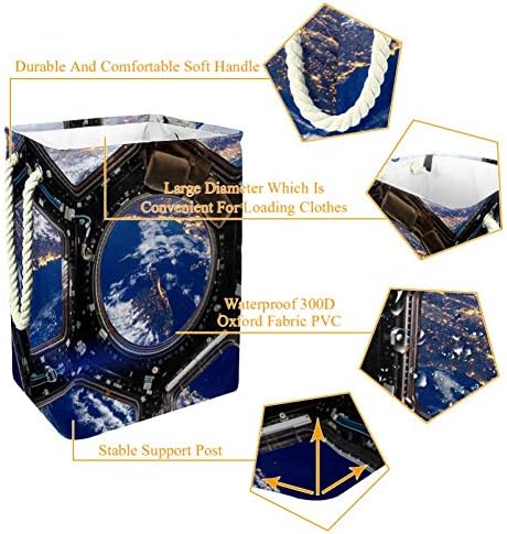 Inhomer Zemlja i svemirska letjelica 300D Oxford PVC vodootporna odjeća korpa velika korpa za veš za ćebad igračke za odjeću u spavaćoj