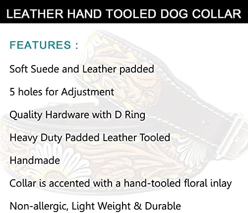 Pas Puppy ovratnik krava kožna ruka cvjetna alata za teške uvjete podesive podstavljene ne-alergijske me-ldc-010