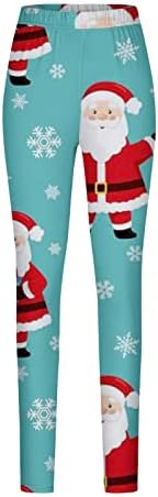 Žene Božićne dnevne noge Modni snježni pahuljice Santa Reindeer Isprskane hlače za čizme visoke struk Dužina gležnja YOGA Pant