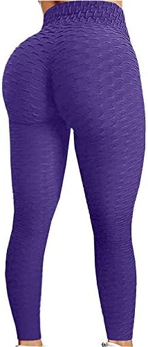 Foveguo ženske vježbe za vježbanje s visokim strukom Bubble Hip Lifting Slim Fit Yoga gamaše Lounge znojne hlače